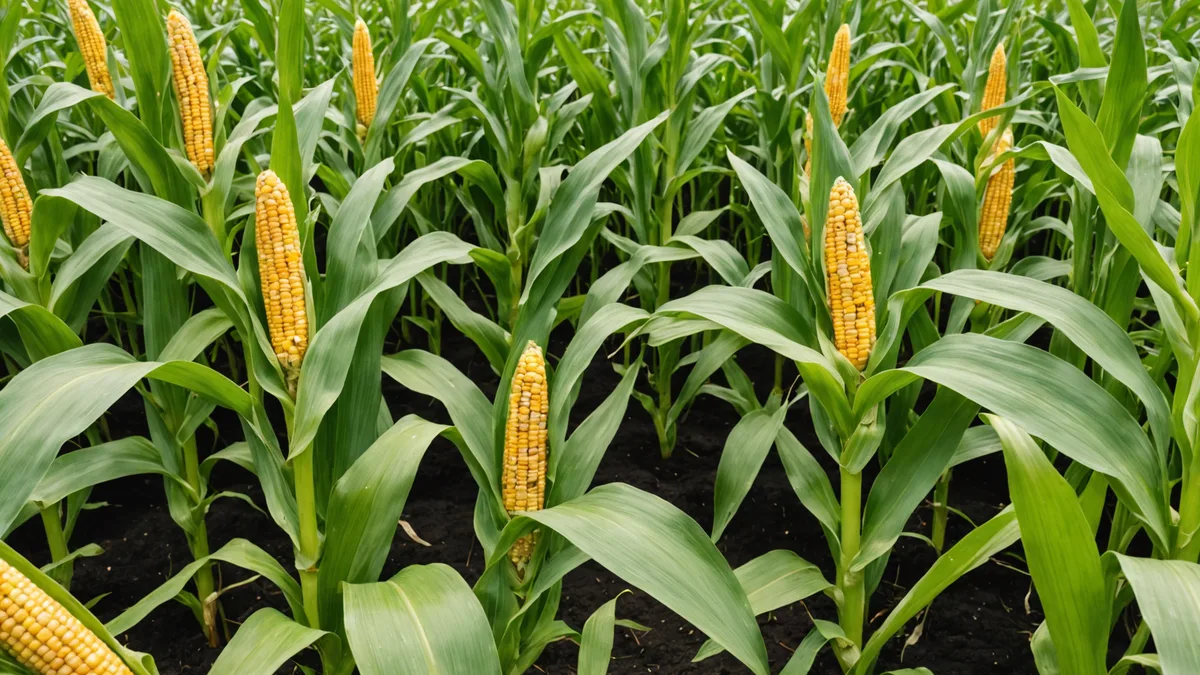 Corn field showing NDVI variation from satellite imagery