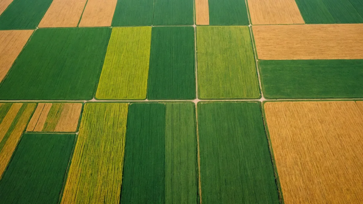 Satellite imagery showing NDVI variation across a corn field